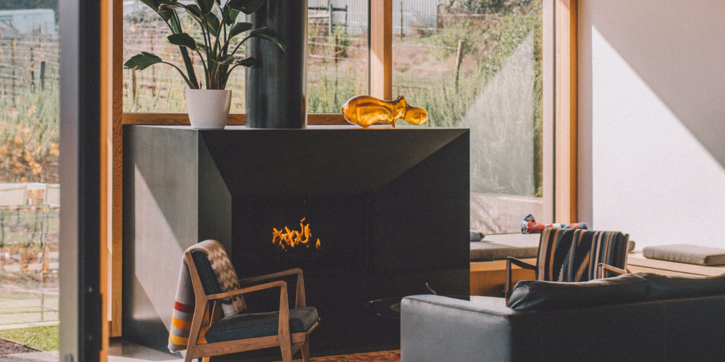 gas fireplace winter