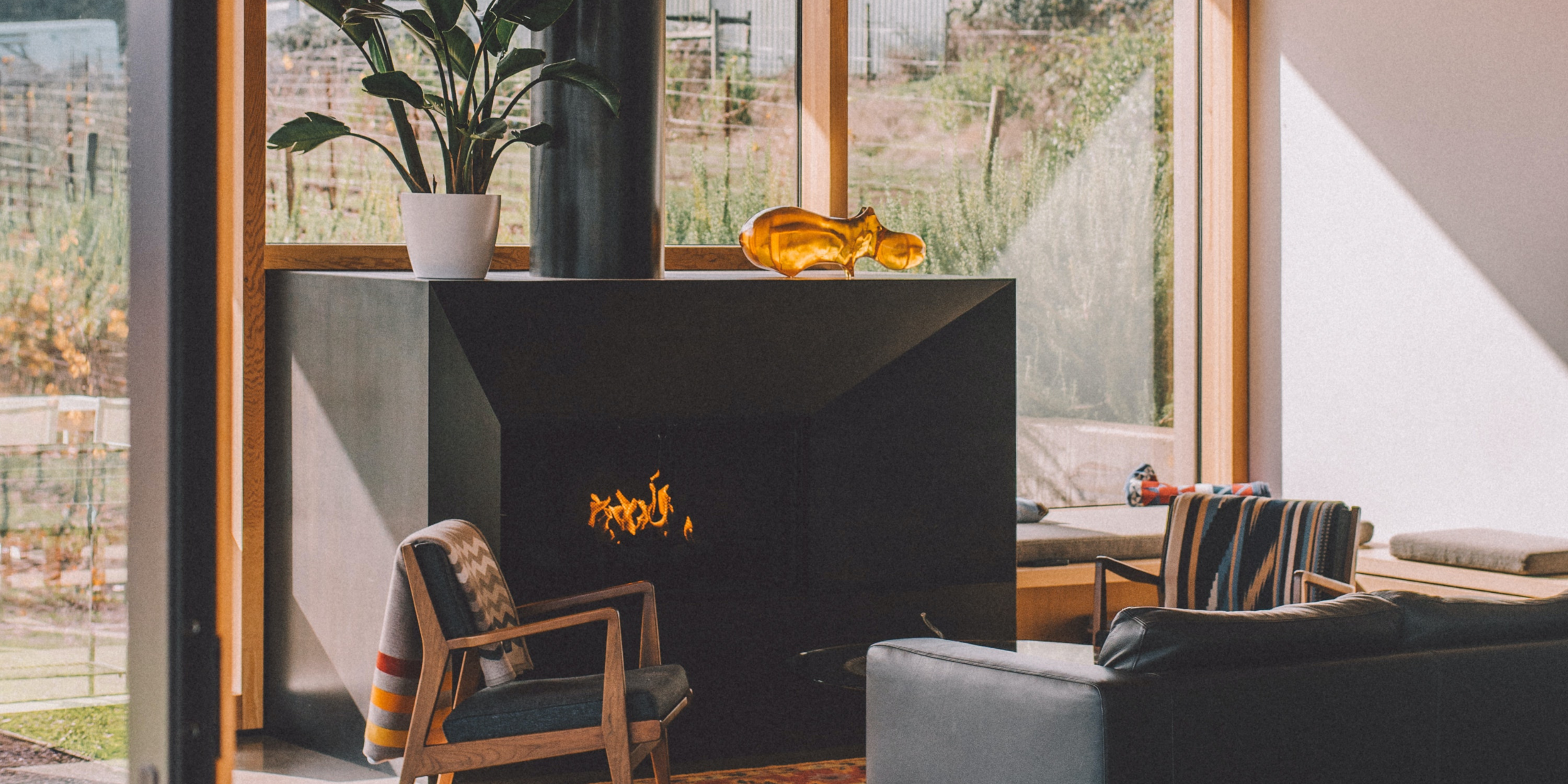 gas fireplace winter